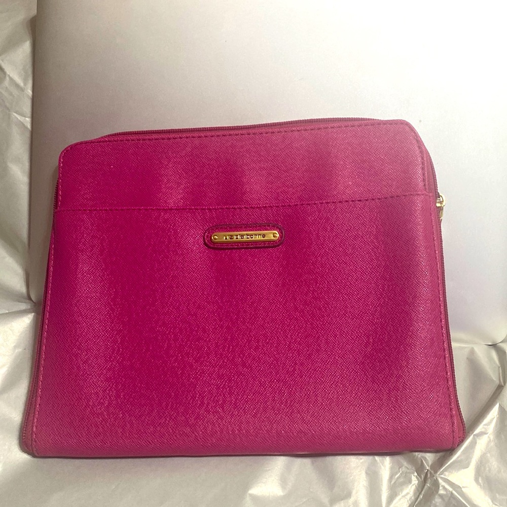 Liz Claiborne tablet carrying case, outside and inside pockets; size: 10” x 8.5”